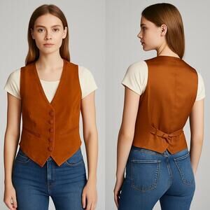 Rafael Suede Vest Rust Brown (Size M) Western Style Boho